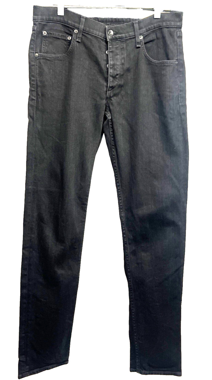 Rag & Bone Fit 2 Slim Gray Black Denim Jeans Mens 32x32 Button Fly Stretch USA